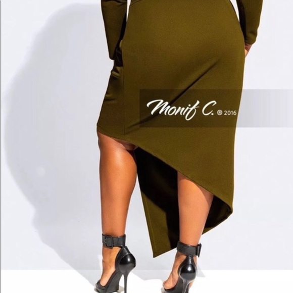 Olive Green two piece set Monif C size 1 (14/16) - Picture 3 of 3